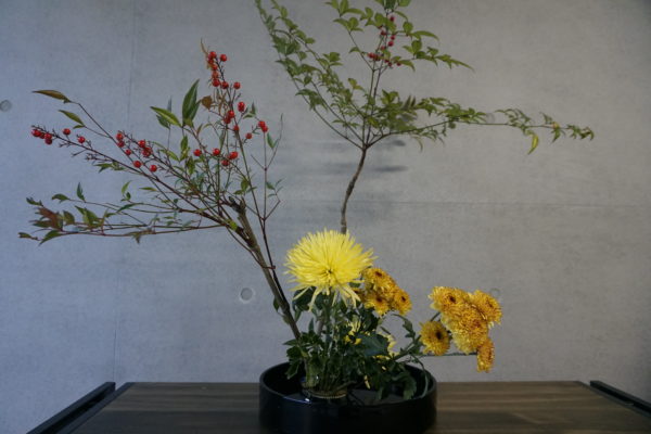 東京　恵比寿教室　フラワーアレンジメント&生花レッスン　草月流いけばな　立真型